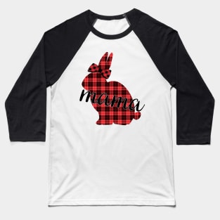 Cute Plaid Print Flannel Bunny Mama Pattern Easter Rabbit Mom Gift Baseball T-Shirt